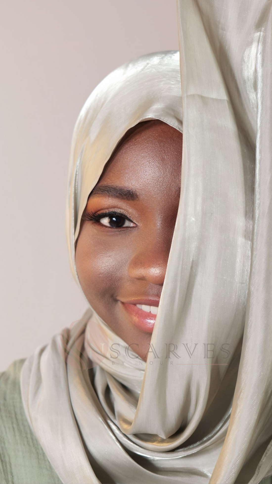 Organza Silk Hijab - Sage