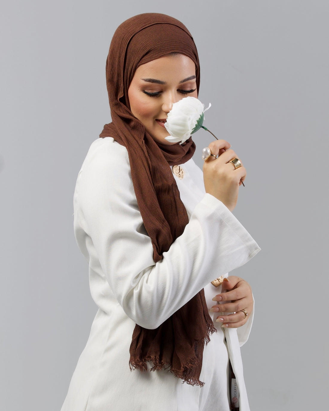 Soft Modal Hijab - Mid Coffee