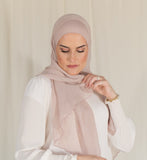 The Fancy Edge Hijab (Matching Set)- Nude