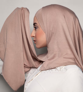 Plain Small Travel Hijab( Matching Set)- Nude