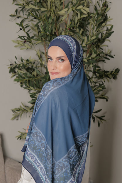 Printed Chiffon - Navy Arabisc