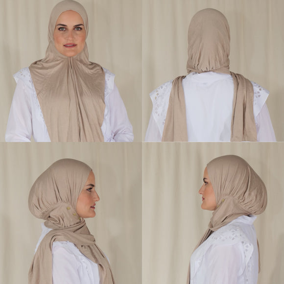 Snap Tie Hijab - Oyster