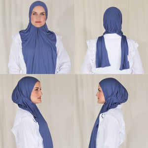 Snap Tie Hijab - Navy