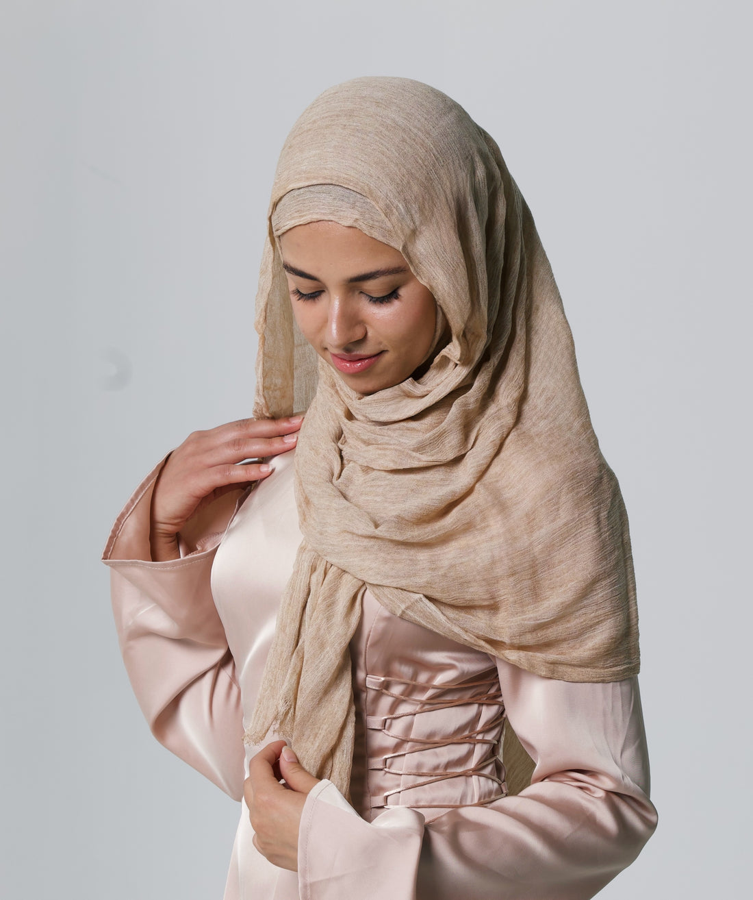 Crinkle Modal Hijab - Caramel