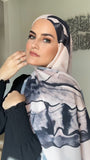 Regular Instant Hijab - Nude Marble Print