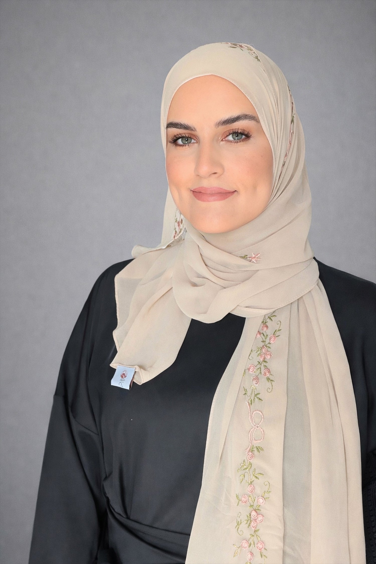 Bridal Elegant Hijab ( Colorful)- Beige