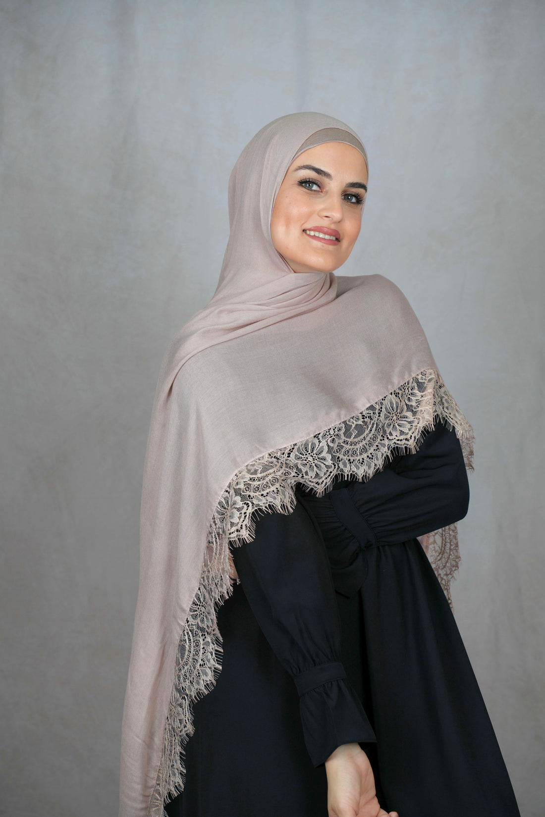 Blush Nude - Modal Lace Hijab Set