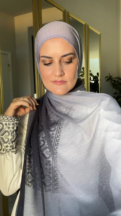 Cashmere KW Ombre Hijab - Navy Grey