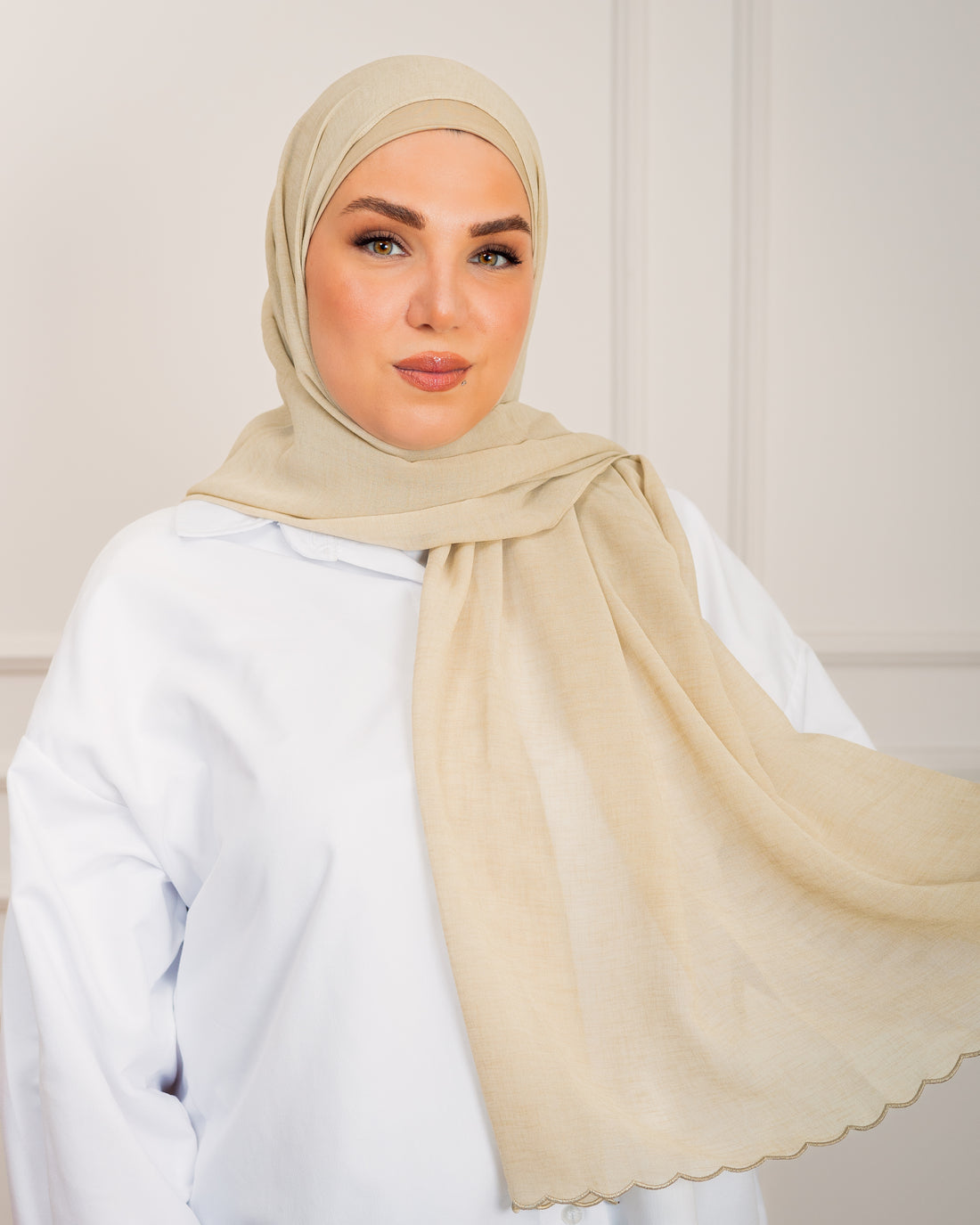 The Fancy Edge Hijab (Matching Set)- Sage