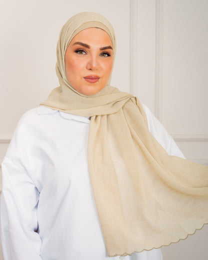 The Fancy Edge Hijab (Matching Set)- Sage