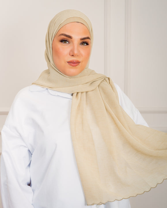 The Fancy Edge Hijab (Matching Set)- Sage