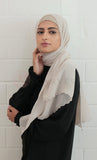 The Fancy Edge Hijab (Matching set) - Mushroom