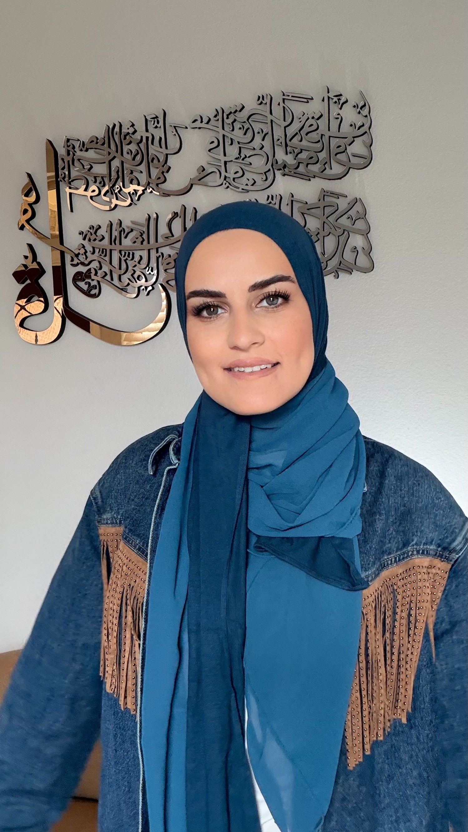 Half &amp; Half Hijab - Ink Blue