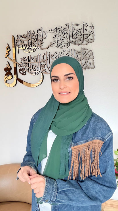 Half &amp; Half Hijab - Emerald Green
