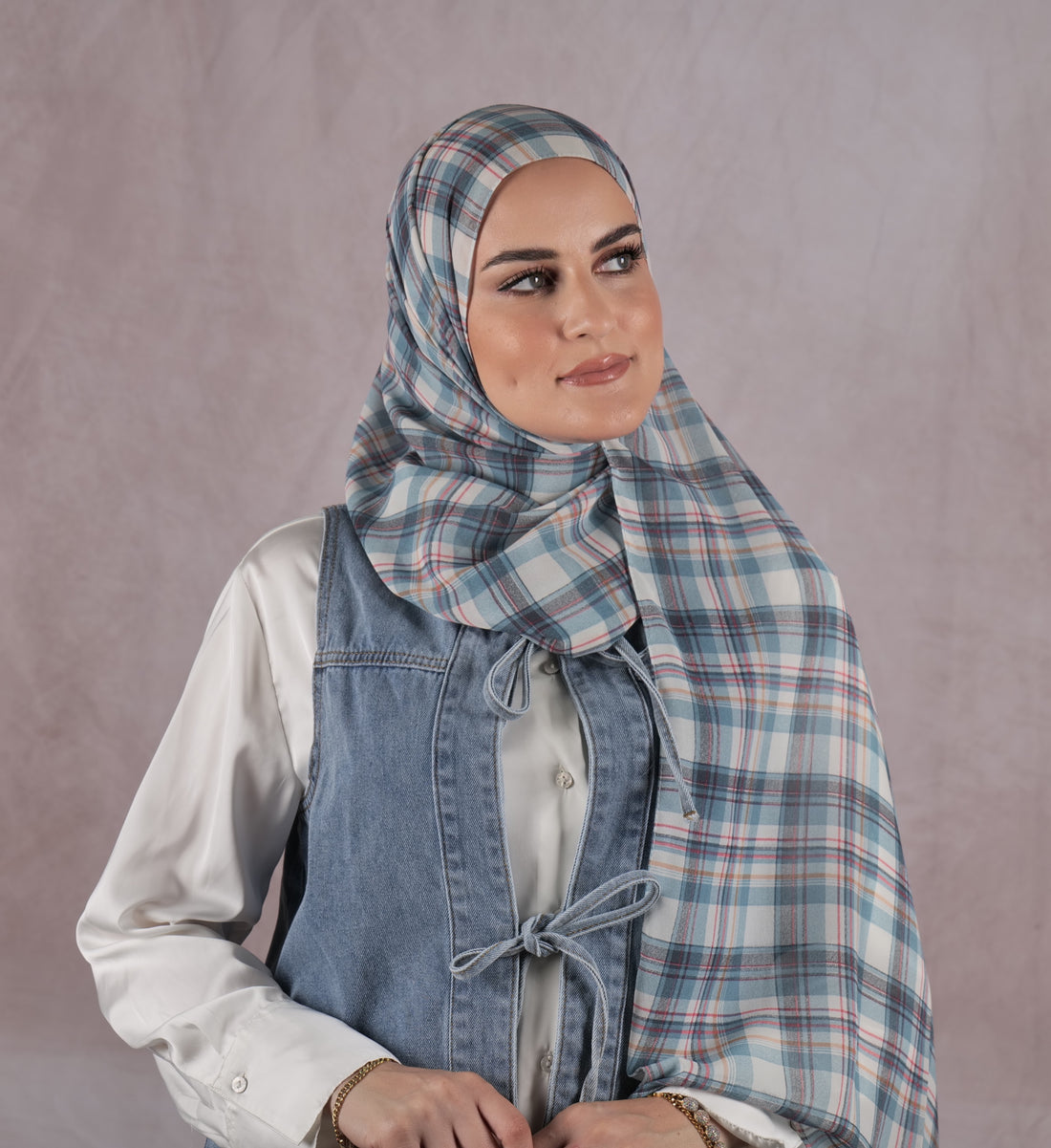 Printed Chiffon - Tiffany Plaid