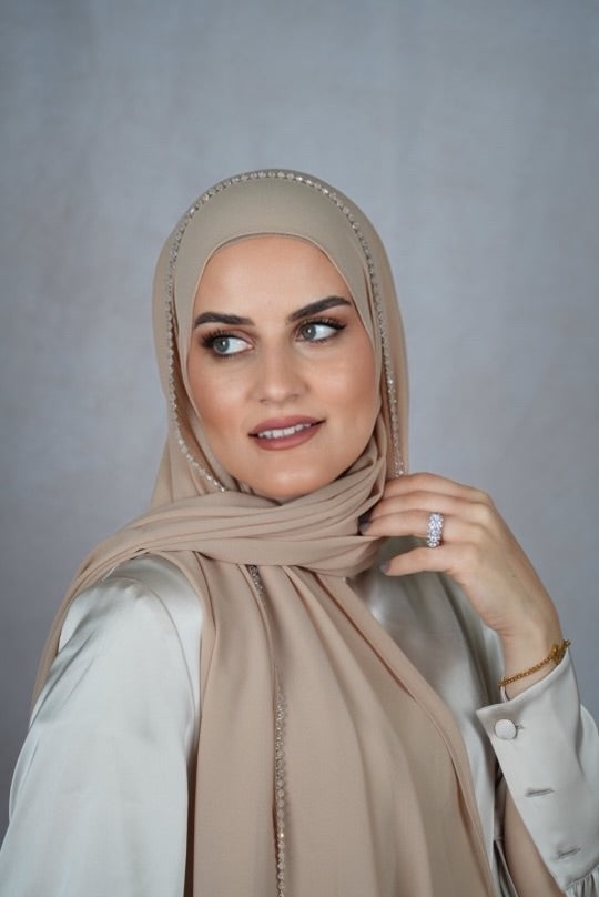 Soft Caramel Hijab – Luna Veil