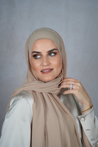 Soft Caramel Hijab – Luna Veil
