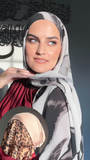 Regular Instant Hijab - Grey Marble Print