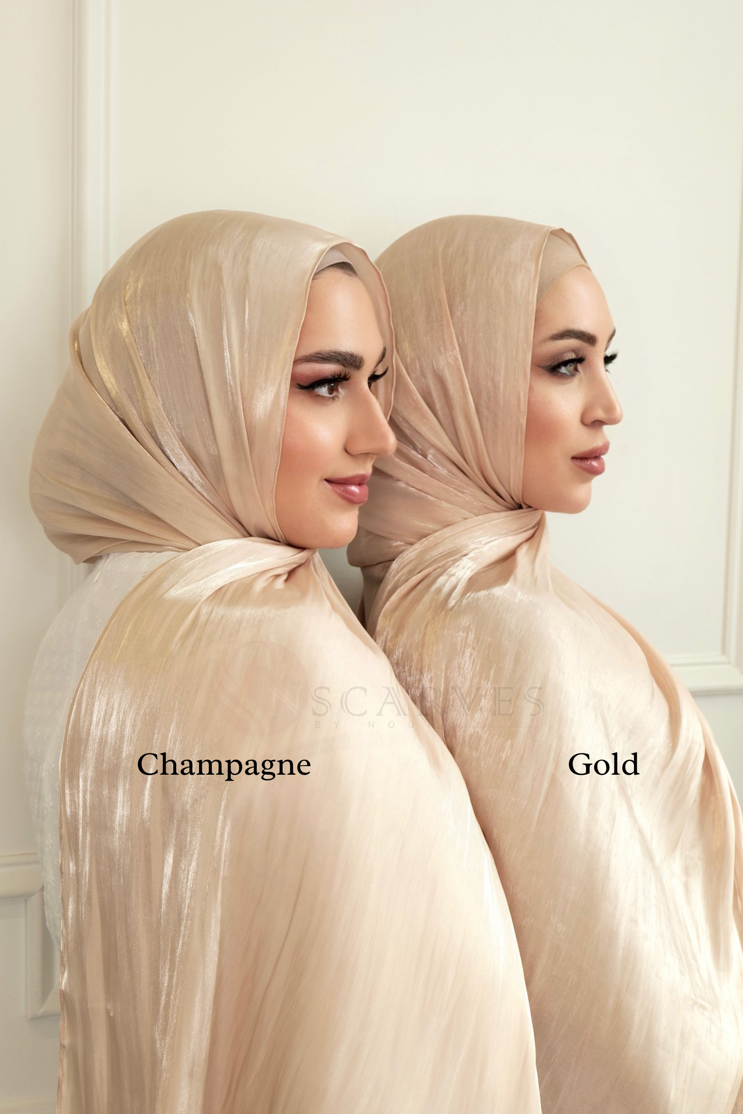 Organza Silk Hijab - Champagne