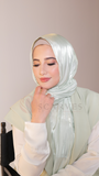 Organza Silk Hijab - Pastel Sage