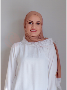 Regular Travel Hijab(Matching Set)  - Salmon Nude