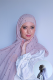 Regular Instant Hijab - Pinkish Nude Polka