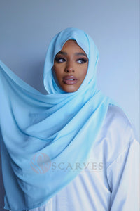 Loose Instant Hijab- Sky Blue