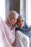 Regular Instant Hijab - Pinkish Nude Polka