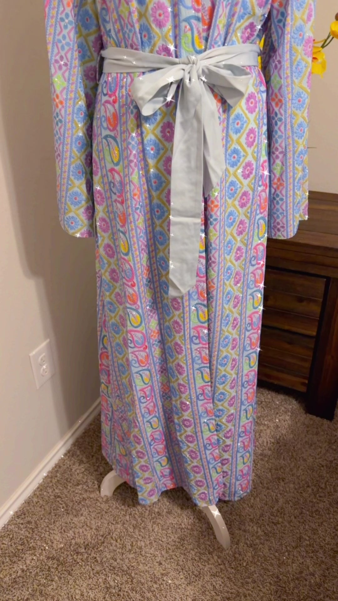 Colorful embroidery Abaya - Blue