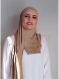 Plain Small Travel Hijab( Matching set)- Banana Beige