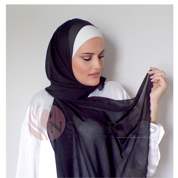 The Fancy Edge Hijab- Black
