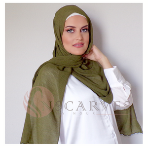 The Fancy Edge Hijab- Olive