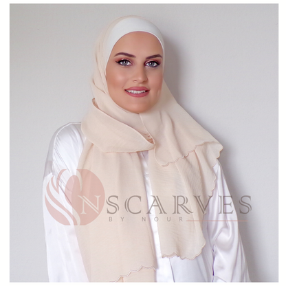 The Fancy Edge Hijab( Matching set)- Biscuits