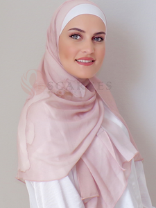 Marble Print Hijab - Beige Rose