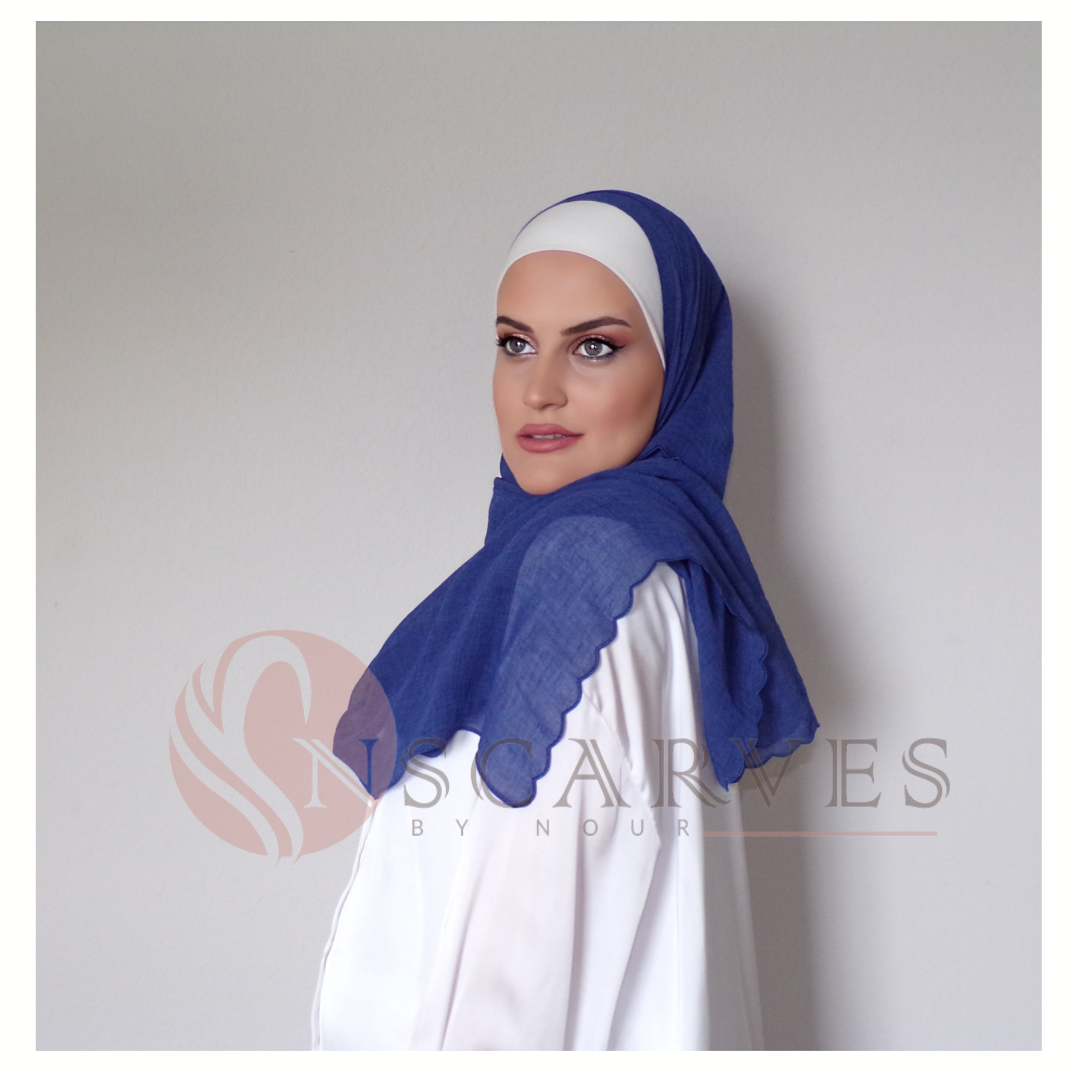 The Fancy Edge Hijab - Indigo