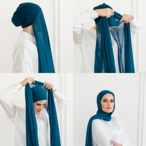 Regular Instant Hijab - Teal Blue