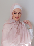 Marble Print Hijab - Beige Rose