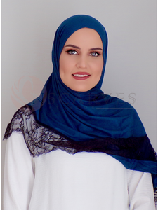 Small Travel Hijab(Matching Set) - Ink Blue