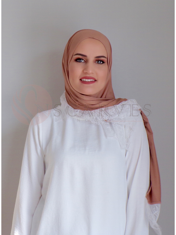 Small Travel Hijab(Matching Set)  - Salmon Nude