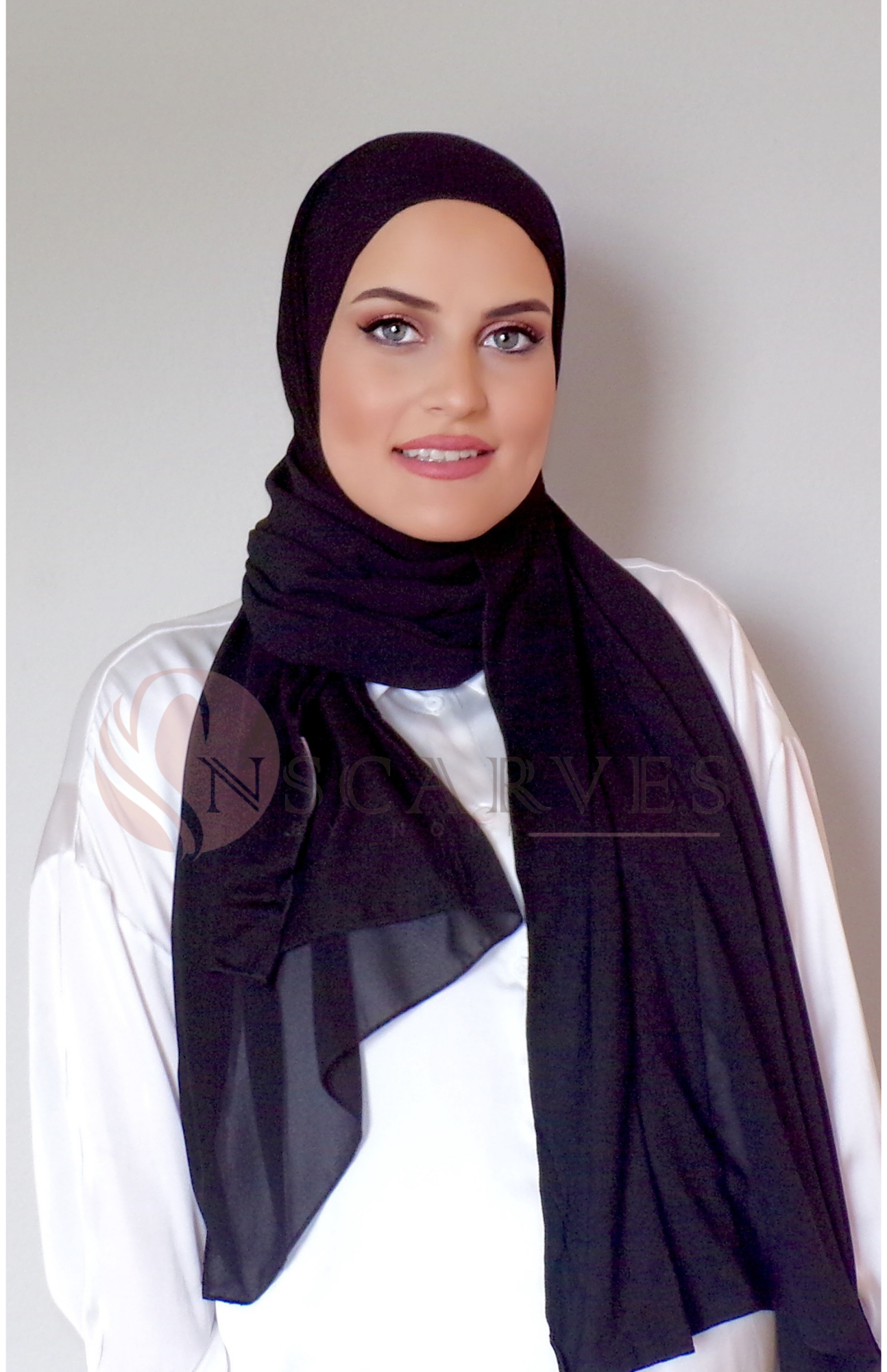 Half Half Hijab - Black