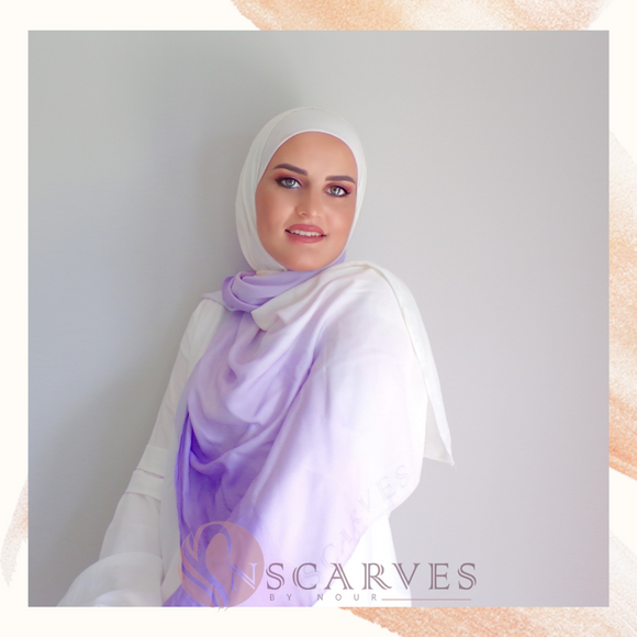 Ombre Hijab -Violet Crepe