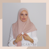 Plain Small Travel Hijab- Pinkish Nude